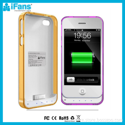2400 mAh MFI Detachable Battery Case For iPhone 4
